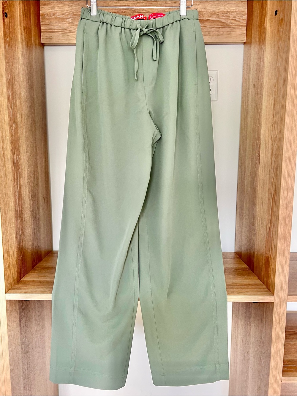 SPANX Light Sage Wide Leg Drawstring Chinos